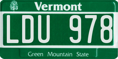 VT license plate LDU978