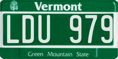 VT license plate LDU979
