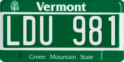 VT license plate LDU981