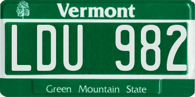 VT license plate LDU982