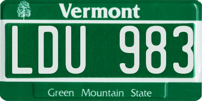VT license plate LDU983