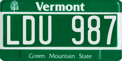 VT license plate LDU987