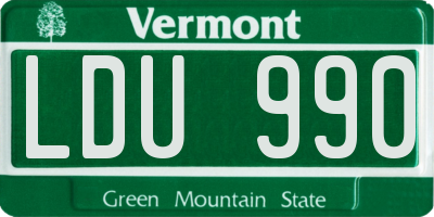 VT license plate LDU990