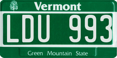 VT license plate LDU993