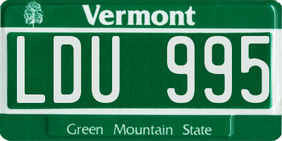 VT license plate LDU995