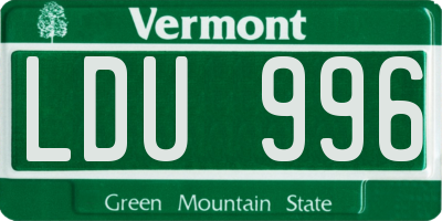 VT license plate LDU996