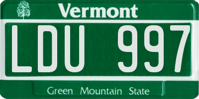 VT license plate LDU997
