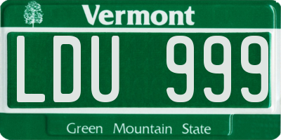 VT license plate LDU999