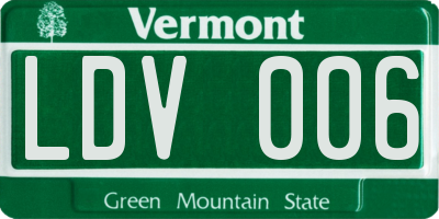 VT license plate LDV006