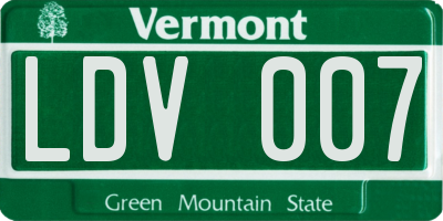 VT license plate LDV007