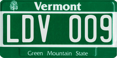 VT license plate LDV009