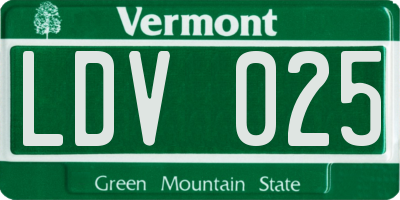 VT license plate LDV025