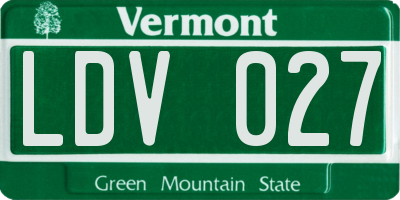 VT license plate LDV027