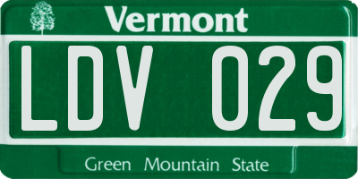 VT license plate LDV029