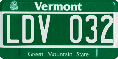 VT license plate LDV032