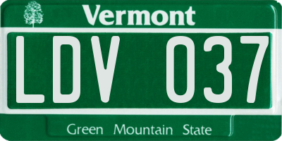 VT license plate LDV037