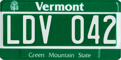 VT license plate LDV042