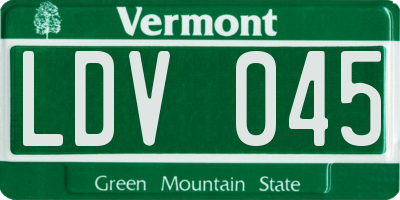 VT license plate LDV045