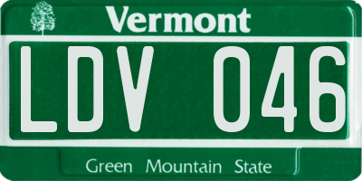 VT license plate LDV046