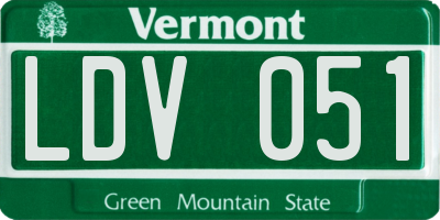 VT license plate LDV051