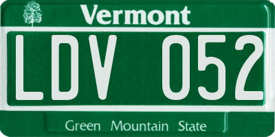VT license plate LDV052