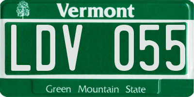 VT license plate LDV055