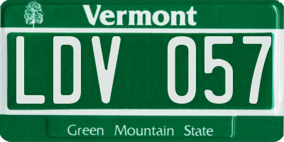VT license plate LDV057
