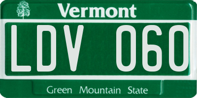 VT license plate LDV060