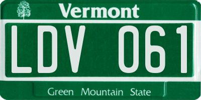 VT license plate LDV061