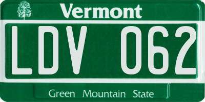 VT license plate LDV062
