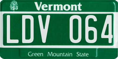 VT license plate LDV064