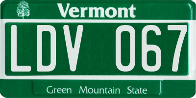 VT license plate LDV067
