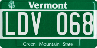 VT license plate LDV068