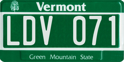 VT license plate LDV071