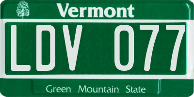 VT license plate LDV077