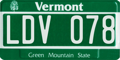 VT license plate LDV078
