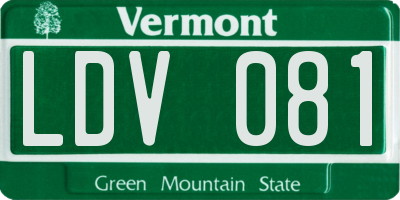 VT license plate LDV081