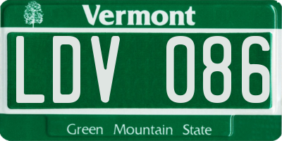 VT license plate LDV086