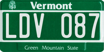 VT license plate LDV087