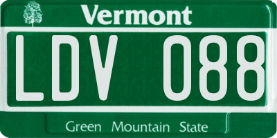 VT license plate LDV088
