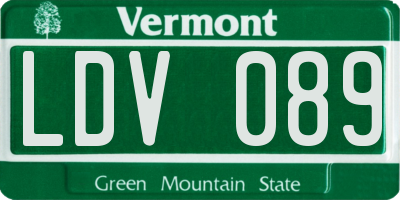 VT license plate LDV089