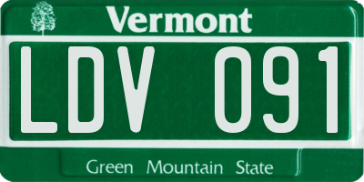 VT license plate LDV091