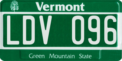 VT license plate LDV096
