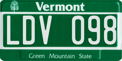 VT license plate LDV098