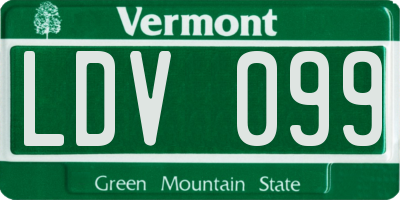 VT license plate LDV099