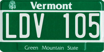 VT license plate LDV105