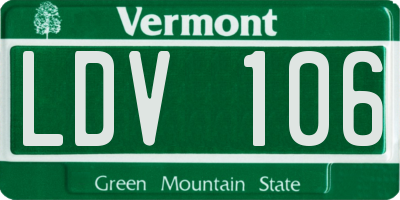 VT license plate LDV106