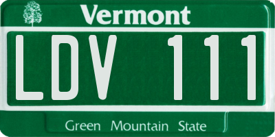 VT license plate LDV111