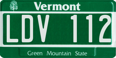 VT license plate LDV112