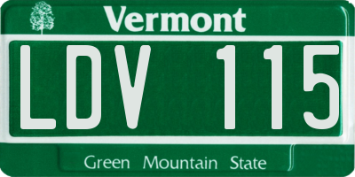 VT license plate LDV115